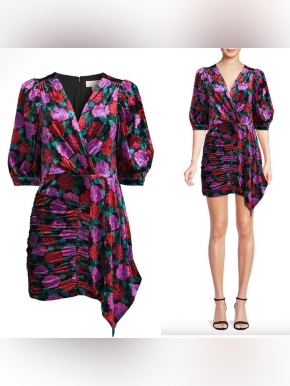 NWT Ronny Kobo Velvet Floral Monica Dress